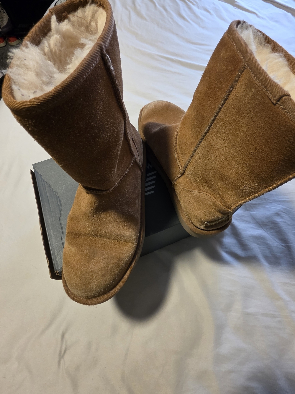 Koolaburra Chestnut Suede Shearling Booties